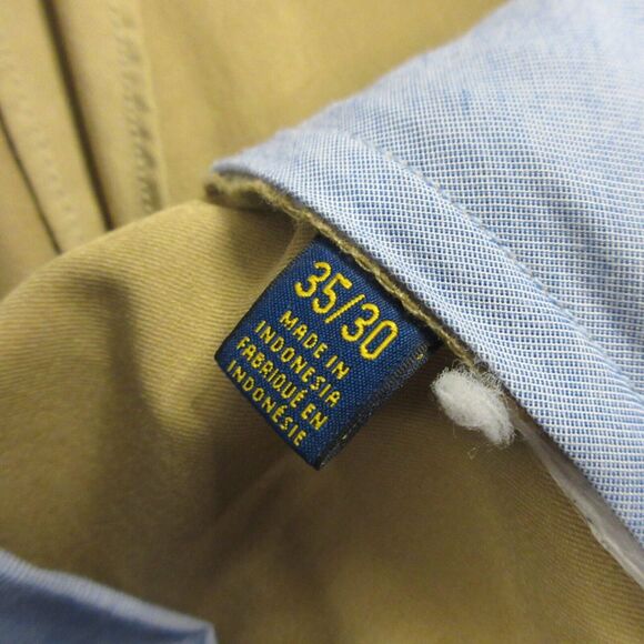 Polo Ralph Lauren Mens Stretch Straight Fit Chino Pants size 35 x 30 Khaki Slack - Picture 3 of 10